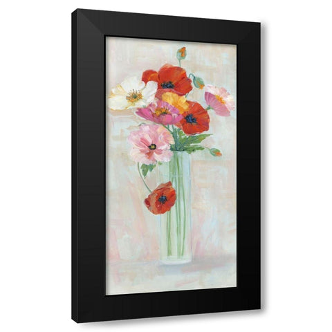 Confetti Poppy Black Modern Wood Framed Art Print with Double Matting by Swatland, Sally