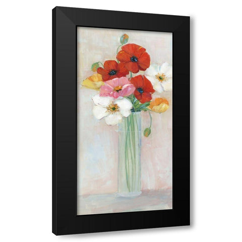 Confetti Poppy Black Modern Wood Framed Art Print by Swatland, Sally