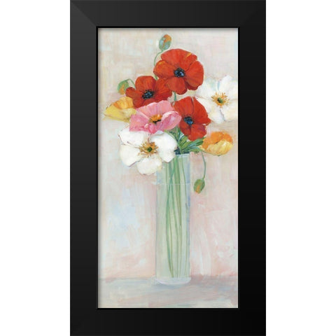 Confetti Poppy Black Modern Wood Framed Art Print by Swatland, Sally