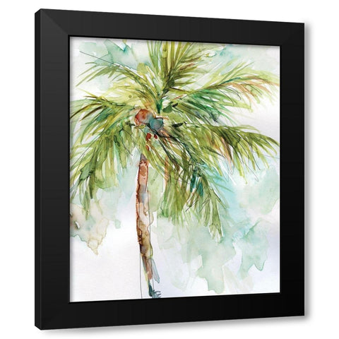 Palm Breezes I Black Modern Wood Framed Art Print by Robinson, Carol