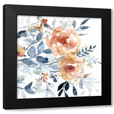 Flowering Black Modern Wood Framed Art Print with Double Matting by Robinson, Carol