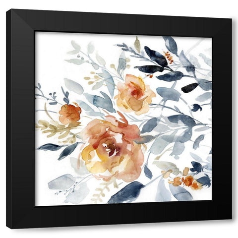 Flowering Black Modern Wood Framed Art Print with Double Matting by Robinson, Carol