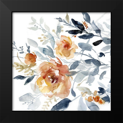 Flowering Black Modern Wood Framed Art Print by Robinson, Carol