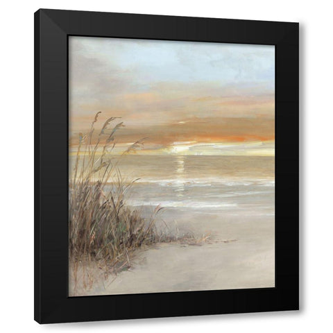 Malibu Sunset Black Modern Wood Framed Art Print with Double Matting by Swatland, Sally