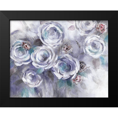 Iced Flowers Black Modern Wood Framed Art Print by Robinson, Carol