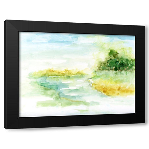 Dreamy Inlet Black Modern Wood Framed Art Print with Double Matting by Nan