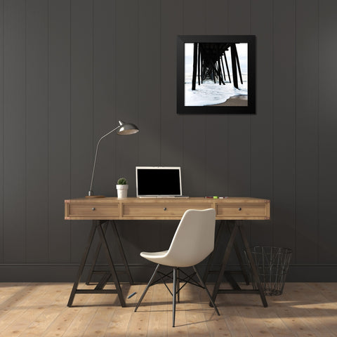 Belmar Pier Black Modern Wood Framed Art Print by Carpentieri, Natalie