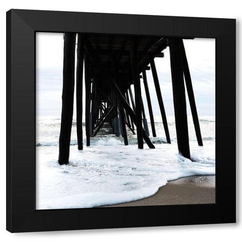 Belmar Pier Black Modern Wood Framed Art Print with Double Matting by Carpentieri, Natalie