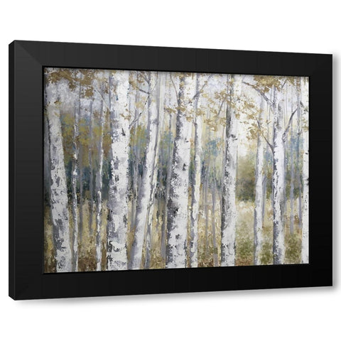 Hidden Birch Black Modern Wood Framed Art Print by Nan