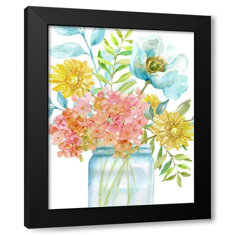 Summer Fresh II Black Modern Wood Framed Art Print with Double Matting by Nan