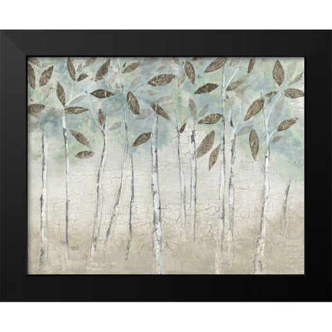 Rain Soft Woods Black Modern Wood Framed Art Print by Tava Studios