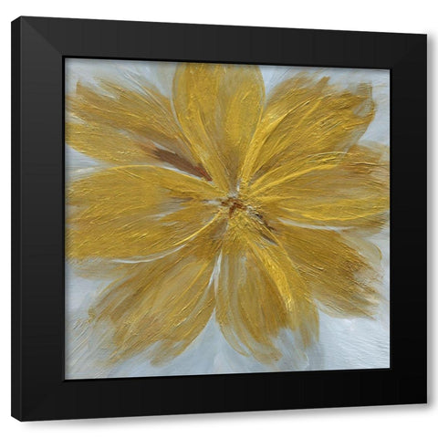 Golden Blue Black Modern Wood Framed Art Print with Double Matting by Nan