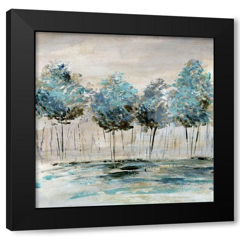 Line Dance Black Modern Wood Framed Art Print by Craven, Katrina