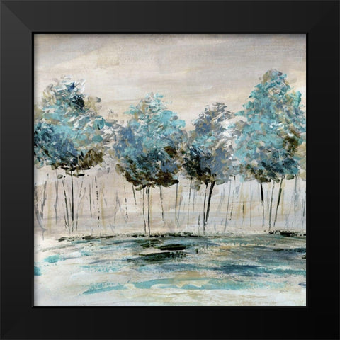 Line Dance Black Modern Wood Framed Art Print by Craven, Katrina