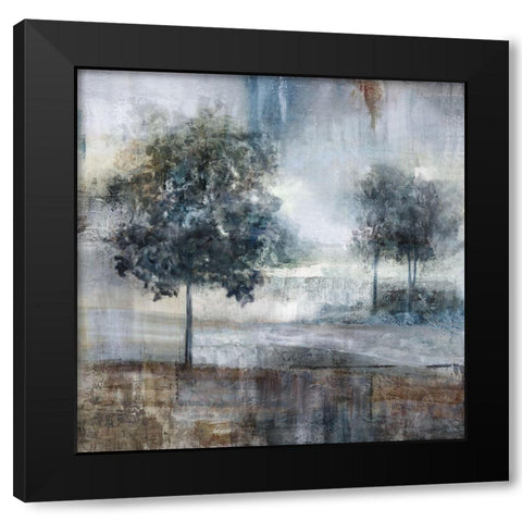 Shades of Gray Black Modern Wood Framed Art Print with Double Matting by Nan