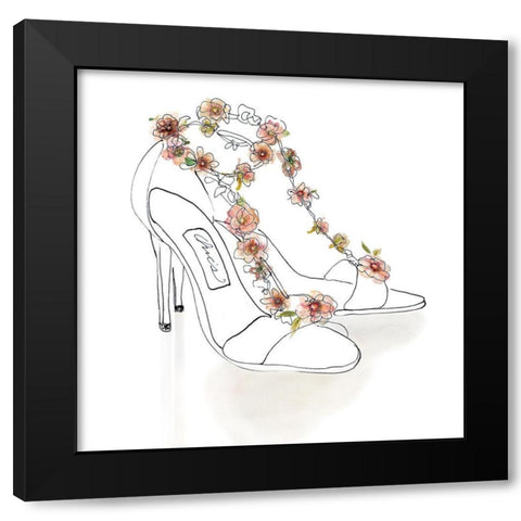 Chic Flower Black Modern Wood Framed Art Print with Double Matting by Robinson, Carol