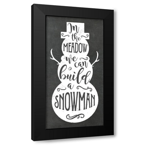 Build A Snowman Black Modern Wood Framed Art Print by Murray, Amanda