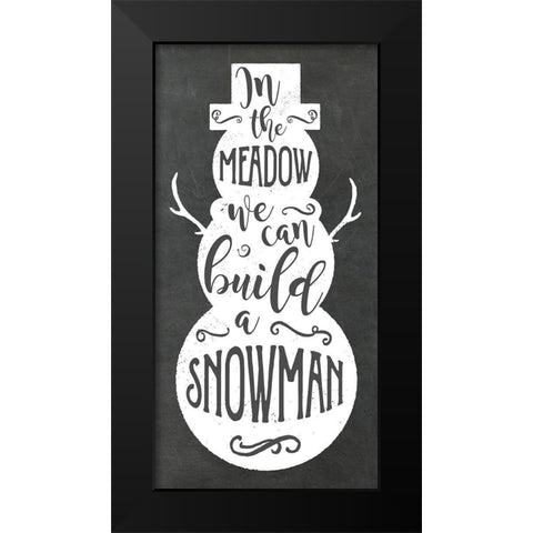 Build A Snowman Black Modern Wood Framed Art Print by Murray, Amanda