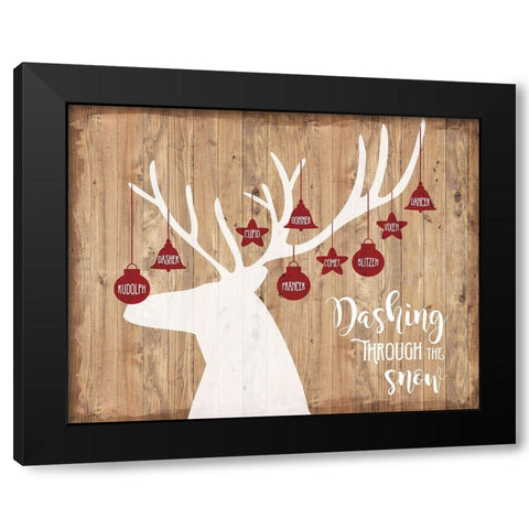 Dashing Through Black Modern Wood Framed Art Print by Murray, Amanda