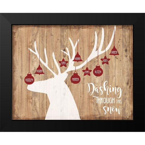 Dashing Through Black Modern Wood Framed Art Print by Murray, Amanda