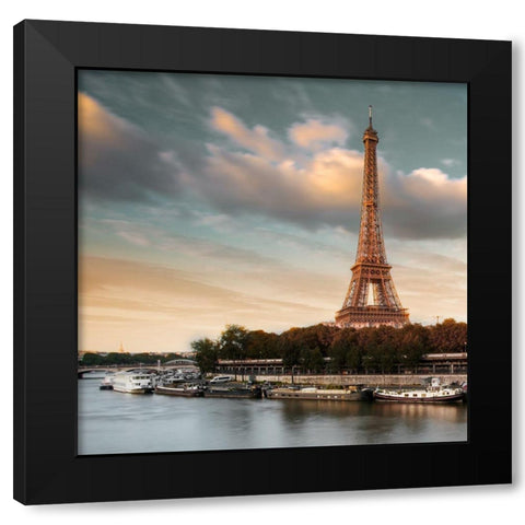 Eiffel View Black Modern Wood Framed Art Print by Delimont, Danita