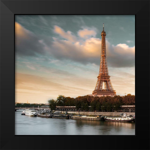 Eiffel View Black Modern Wood Framed Art Print by Delimont, Danita
