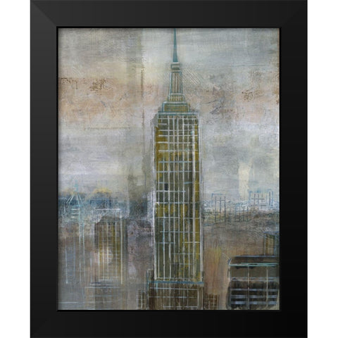 Empire City Black Modern Wood Framed Art Print by Nan