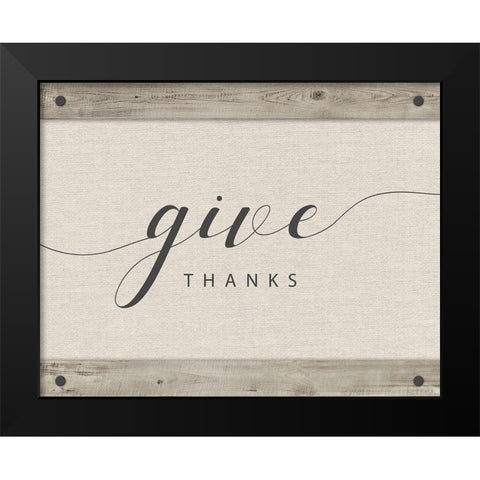 Give Thanks Black Modern Wood Framed Art Print by Murray, Amanda