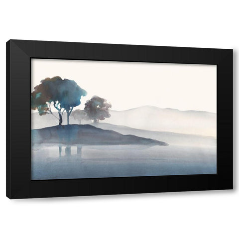 Serene Silhouette Black Modern Wood Framed Art Print with Double Matting by Troise Heidel, Theresa
