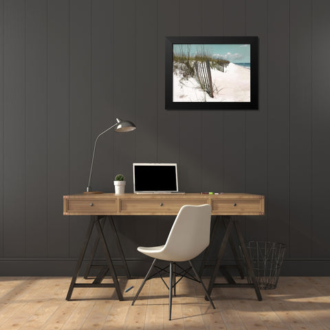 Cape Beach Black Modern Wood Framed Art Print by Nan