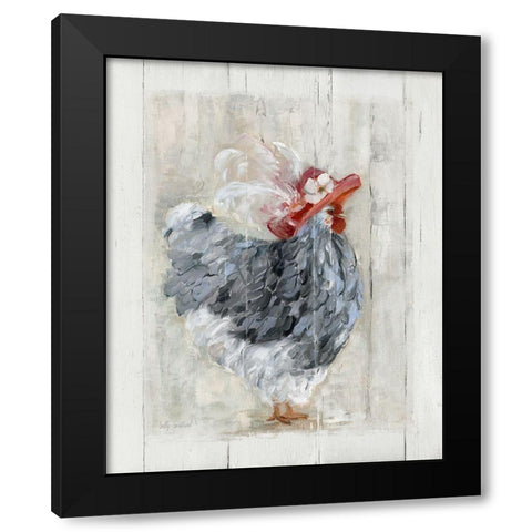 Sunday Best Hen Black Modern Wood Framed Art Print with Double Matting by Swatland, Sally