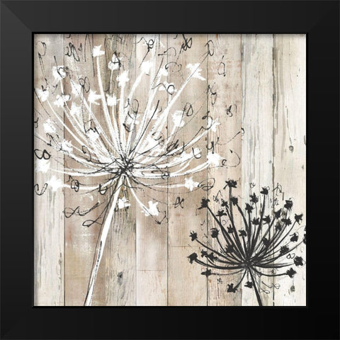 Farmhouse Fluff Black Modern Wood Framed Art Print by Craven, Katrina