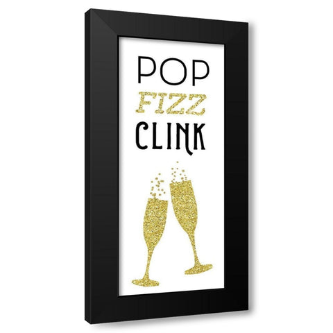Pop Clink Fizz Black Modern Wood Framed Art Print by Murray, Amanda