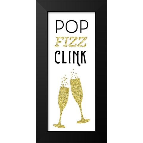 Pop Clink Fizz Black Modern Wood Framed Art Print by Murray, Amanda