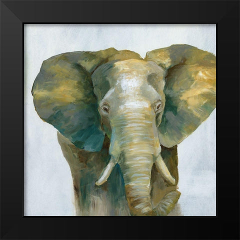 Jade Elephant Black Modern Wood Framed Art Print by Nan