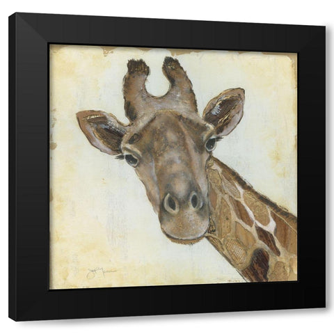 Patterned Giraffe Black Modern Wood Framed Art Print by Tava Studios