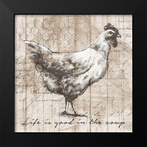 Farm Hen Black Modern Wood Framed Art Print by Knutsen, Conrad