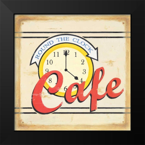 Round the Clock Black Modern Wood Framed Art Print by Alderson, Lisa