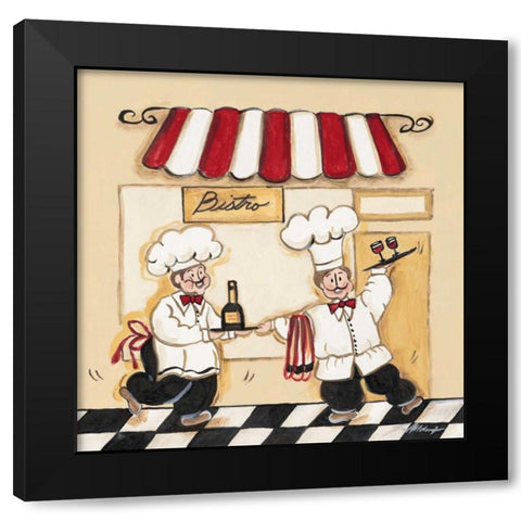 Bistro Black Modern Wood Framed Art Print by Alldredge, Joy