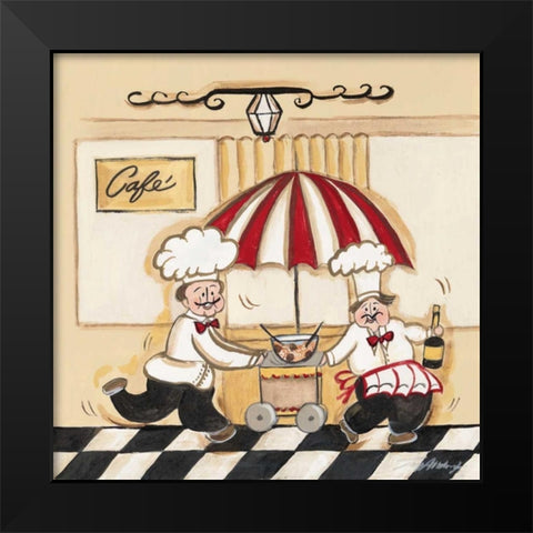 Cafe Black Modern Wood Framed Art Print by Alldredge, Joy