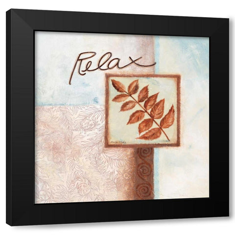Relax Black Modern Wood Framed Art Print by Woods, Maria