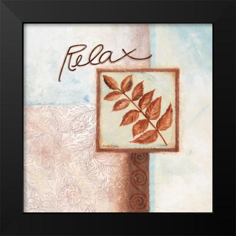 Relax Black Modern Wood Framed Art Print by Woods, Maria