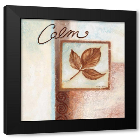 Calm Black Modern Wood Framed Art Print with Double Matting by Woods, Maria