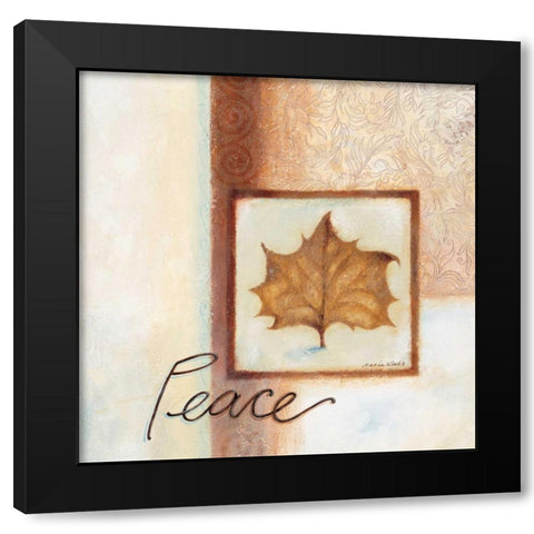 Peace Black Modern Wood Framed Art Print with Double Matting by Woods, Maria