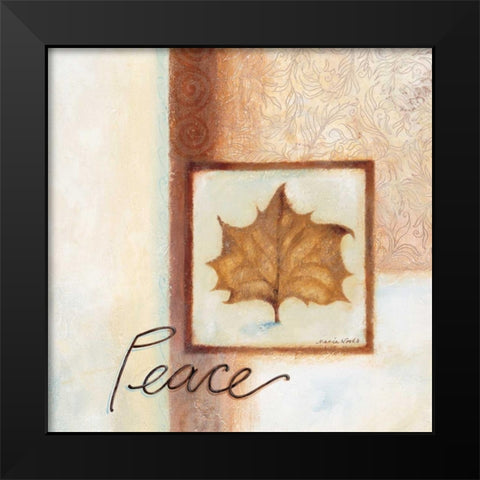 Peace Black Modern Wood Framed Art Print by Woods, Maria
