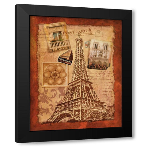 Memories of Paris Black Modern Wood Framed Art Print by Knutsen, Conrad