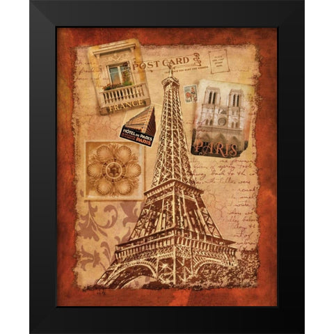 Memories of Paris Black Modern Wood Framed Art Print by Knutsen, Conrad