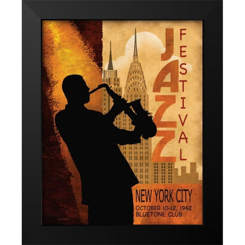 1962 Jazz in New York Black Modern Wood Framed Art Print by Knutsen, Conrad
