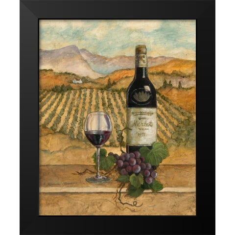 Merlot Black Modern Wood Framed Art Print by Olson, Charlene