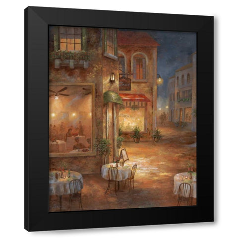 Cafe Marie Black Modern Wood Framed Art Print with Double Matting by Nan